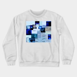 blue aesthetic collage Crewneck Sweatshirt